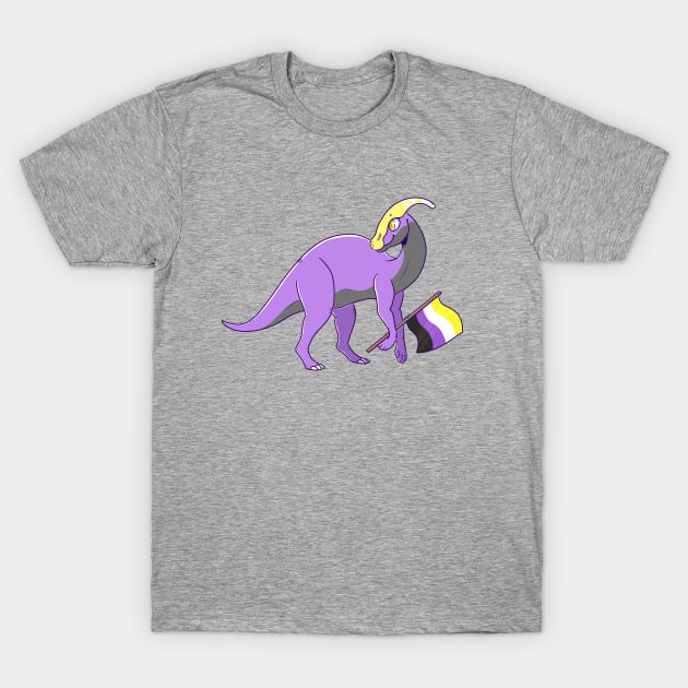 Nonbinary Parasaurolophus T-Shirt by Maskarie